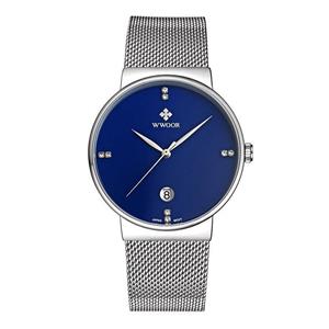 WWOOR Men's Quartz Watches 30M Waterproof Stainless Steel Mesh Band for Business
