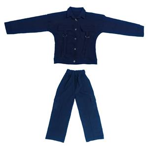 کت و شلوار کتان دخترانه سگک دار رنگ سرمه ای سایز4(A4335)