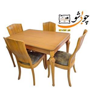 میز ناهار خوری مدل آنتیک ست شده با صندلی صدفی مدرن