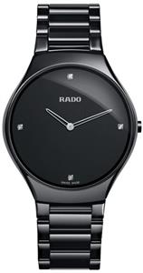 Rado True Thinline Black Dial Black Ceramic Mens Watch R27741712 