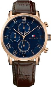 ساعت مچی مردانه تامی هیلفیگر TOMMY HILFIGER Sport 1791399 Tommy Hilfiger Men s Sophisticated Sport Quartz Gold and Leather Casual Watch Color Brown/Blue Dial Model 1791399