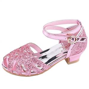 Toponly Kid's Glitter Sandals Little Girl's Sequin Pretty Party Dress Pumps Low Heels Princess Shoes