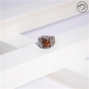 انگشتر گارنت طبیعی نارنجی مدل GA-1106