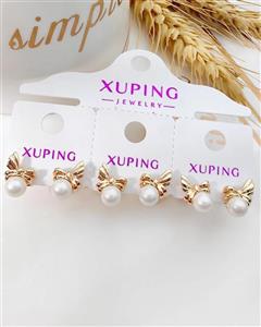 گوشواره میخی زنانه ژوپینگ مدل پاپیون مرواریدی کد 2001