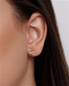 گوشواره میخی زنانه ژوپینگ طرح قلب کد 6001