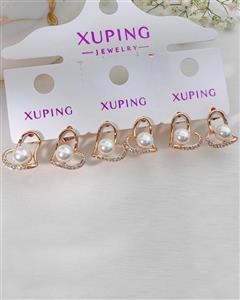 گوشواره میخی زنانه ژوپینگ مدل قلب مرواریدی کد 5003