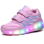 Ufatansy Uforme Kids Wheelies Lightweight Fashion Sneakers LED Light Up Shoes Single Wheel Double Wheels Roller Skate Shoes