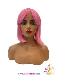 کلاه گیس (پوستیژ) زنانه مصری رنگ صورتی کد 311