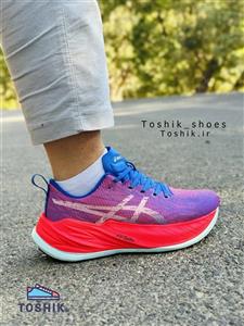 کتونی زنانه اسیکس مدل سوپر پلاست سرخ آبی