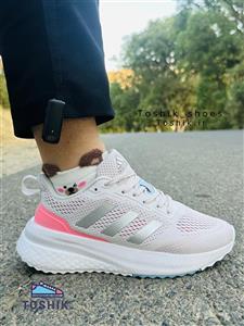کتونی زنانه ادیداس مدل PUREBOOST رنگ سفید صورتی
