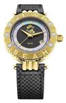 Seah Empyrean Zodiac Sign Pisces, Limited Edition 42mm, 18K Yellow Gold, Swiss Made Automatic, 1/2 Carat Diamond Watch with Black Hirsch Alligator Leather Band.