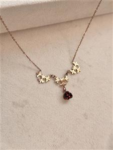 گردنبند استیل زنانه طرح گل سنتی کد ss022