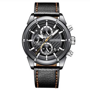 MINI FOCUS Fashion Watch Men's Sport Waterproof Watch with Leather Strap Calendar Date Watches Business Quartz Wrist Watch for Men