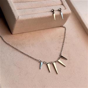 نیم ست استیل زنانه مدل تیغ ماهی کد 3210