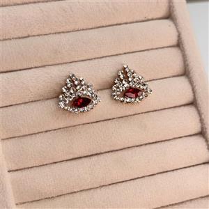 گوشواره نگین دار قرمز زنانه کد 3212