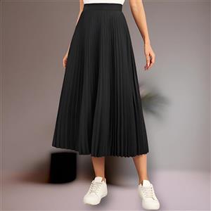 دامن پلیسه حریر زنانه قد80  کد9012