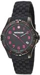 Wenger Squadron Lady Black Dial Silicone Strap Ladies Watch 01.0121.105