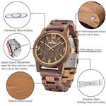 Men's Wooden Watch, Sentai Handmade Vintage Quartz Watches, Natural Wood Wrist Watch …