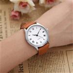 Top Plaza Mens Womens Leather Wrist Watch Simple Casual Big Face Roman Numerals Analog Quartz Business Dress Watches