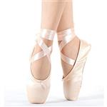 Smartodoors Ballet Shoes Pink Point Ballet Shoes for Girls and Women with Ribbon and Toe Pads