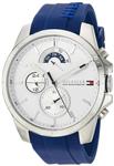 Tommy Hilfiger Men's Cool Sport Stainless Steel Quartz Watch with Silicone Strap, Blue, 22 (Model: 1791349)