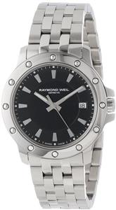 Raymond Weil Men's 5599-ST-20001 Tango Stainless Steel Case and Bracelet Black Dial Watch