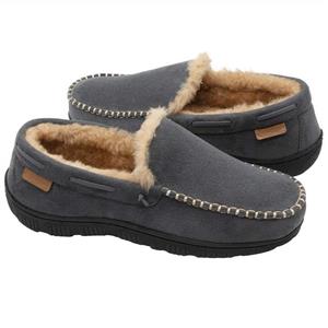 Zigzagger Men's Microsuede Moccasin Slippers Memory Foam House Shoes