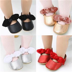 Timatego Infant Baby Girls Dress Shoes Mary Jane Flats with Bowknot Non-Slip Toddler First Walkers Newborn Princess Shoes 