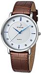 Tonnier Super Slim Quartz Casual Wristwatch Business Genuine Leather Analog Men's Watch