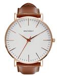 The Classic Slim Wristwatch with Brown Italian Leather Strap