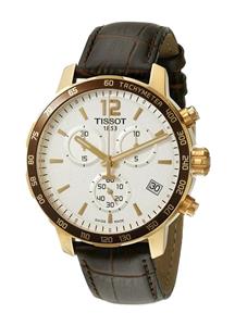ساعت مچی مردانه کرنوگراف تیسوت مدل T0954173603700 با بند چرمی Tissot Men's T0954173603700 Analog Display Swiss Quartz Brown Watch