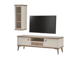 میز تلویزیون لاکچری کلاسیک ممبران طرح چوب TF474
