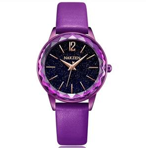 Women's Watch Nakzen Gold Women Quartz Wrist Watch with Crystal Dial and Dimond Watch Waterproof Casual Fashion Starry Sky Watches for Girls 