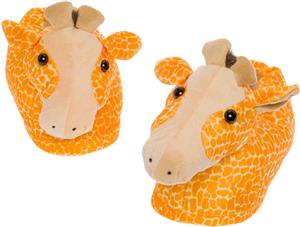 Silver Lilly Giraffe Slippers Plush Animal w/Comfort Foam Support 