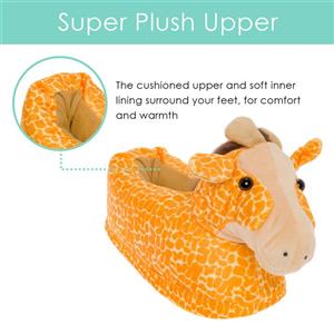 Silver Lilly Giraffe Slippers Plush Animal w/Comfort Foam Support 