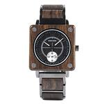 Yscysc Wooden Men Square Watches Luxury Quartz Personalized Wood Watch Gifts for Men