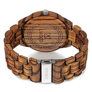 Uwood Luxury Brand Zebra Sandal Wooden Mens Quartz Watches Fashion Natural Wood Watch 