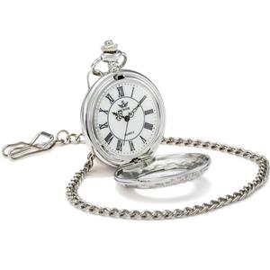 SEWOR Quartz Pocket Watch Shell Dial Magnifier Case with Two Type Chain (Leather+Metal)