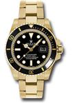 Rolex Oyster Perpetual 40MM 18K Yellow Gold Submariner Date With a Black Cerachrom Rotatable Bezel And a Black Index Dial.