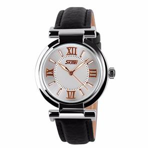 Women's Business Style Black Wrist Watch,Function Handy Watch,Great Basic Leather Strap Roman Number and Waterproof Analog Quartz Watches with Silver Dial 