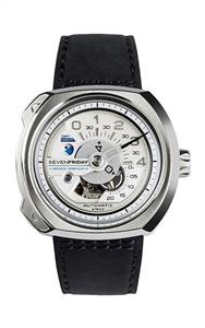 ساعت مچی کوارتز سوئیس مردان SEVENFRIDAY با تسمه استیل ضد زنگ ، مشکی (مدل: V1-1) SEVENFRIDAY Men's Swiss Quartz Watch with Stainless Steel Strap, Black (Model: V1-1)