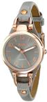 XOXO Women's Analog Watch with Rose Gold-Tone Case, Gray Sunray Dial, Narrow Gray Leather Strap - Official XOXO Woman's Rose-Gold Watch - Model: XO3400