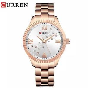 ساعت مچی زنانه کارن بند استیل CURREN 9009 ساعت اورجینال ضداب - مشکی