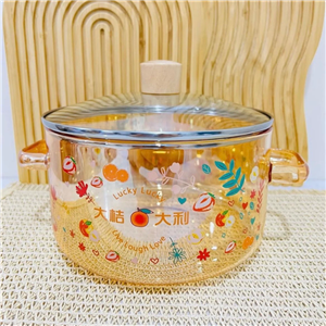 قابلمه پیرکس طرح میوه شامپاینی 2500ml شعله مستقیم