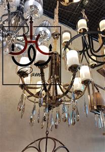 لوستر لهستانی مدرن افروز کریستال بامبو رنگ نسکافه ای  - نسکافه ای / 6شاخه