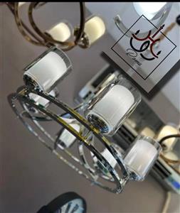 لوستر مدرن عصایی دورینگ رنگ سیلور  - 6شاخه