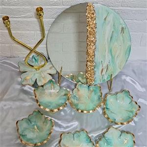 هفت سین رزینی آبی فیروزه ای