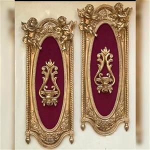 شمعدان دو عددی دیواری کلاسیک سلطنتی طرح فرشته نگهبان