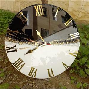 ساعت دیواری  چوبی ورزینی جدید شیک ولاکچری قطر50