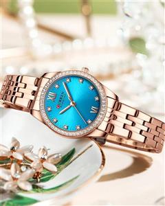 ساعت مچی زنانه کارن بند استیل CURREN 9086 - رزگلد سفید